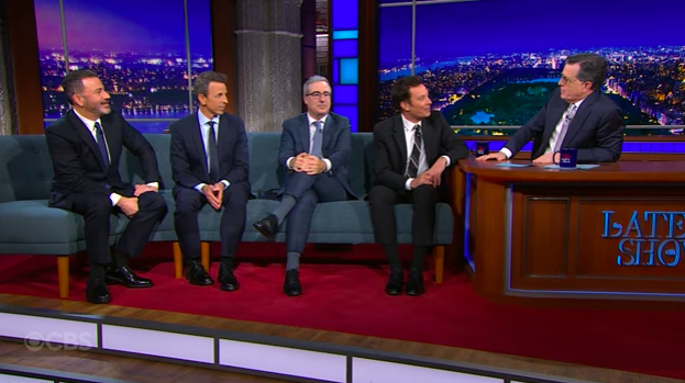Colbert Reunites With Late-Night Peers Before Finale